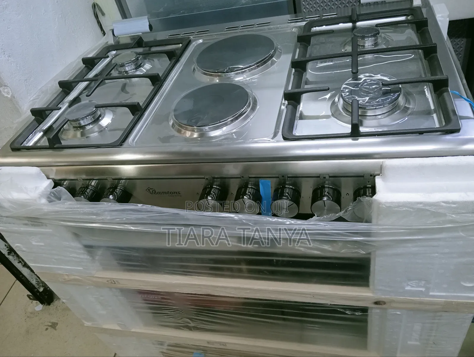 4gas + 2 Electric 90X60 INOX Cooker- Rf/498