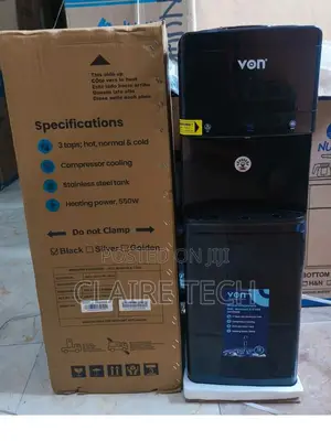 Black Von Hot/Normal/Cold Water Dispenser With Compressor