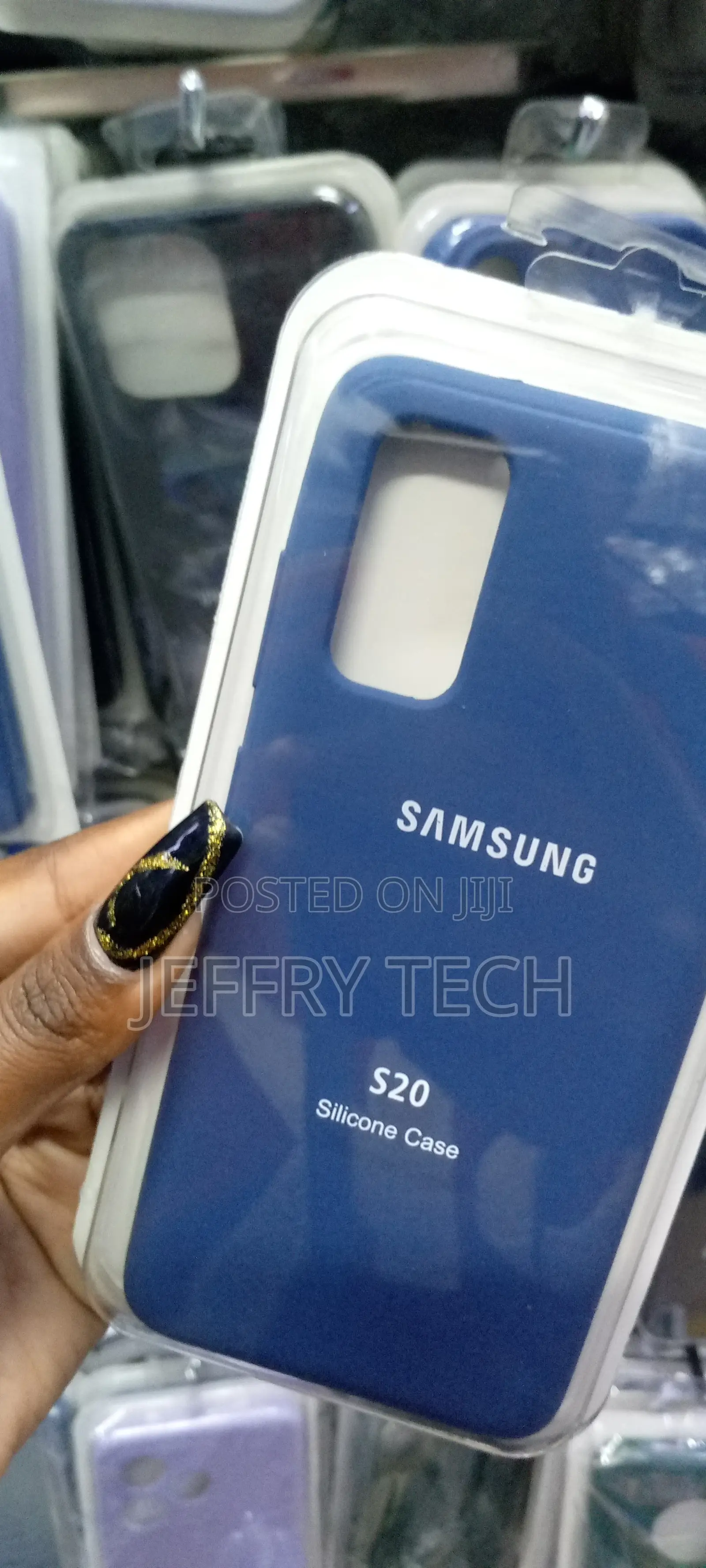 Soft Silicone Blue Case Cover for Samsung Galaxy S20