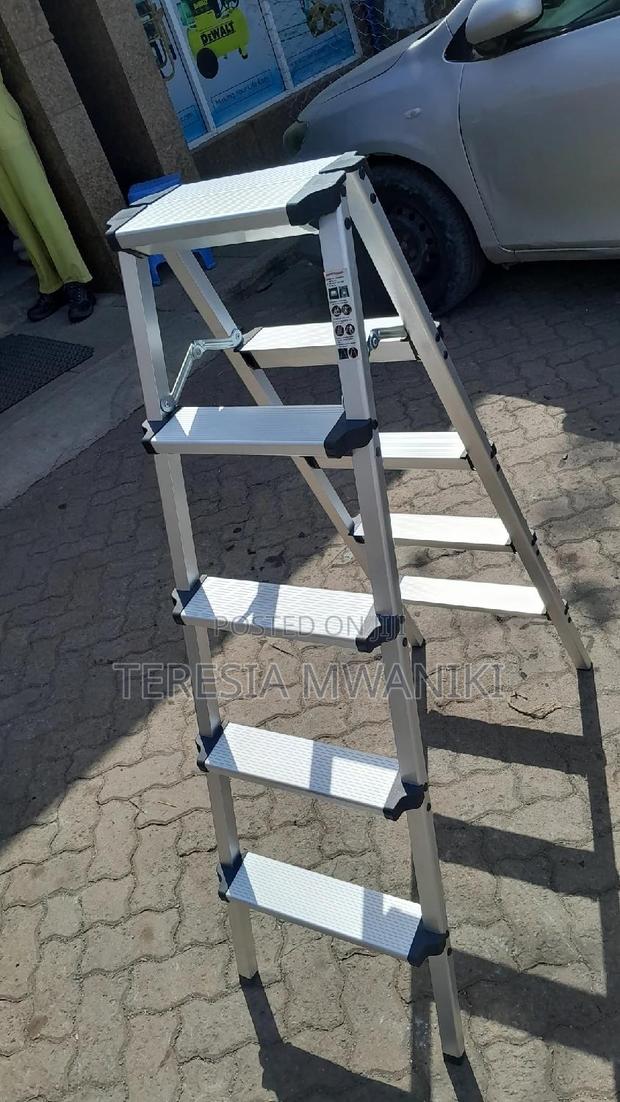 5 STEPS Aluminium Double Sided Ladder/Stool Folding - main view