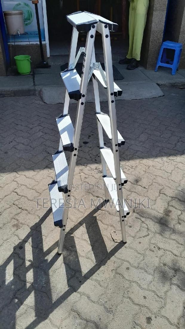 5 STEPS Aluminium Double Sided Ladder/Stool Folding - thumbnail 2