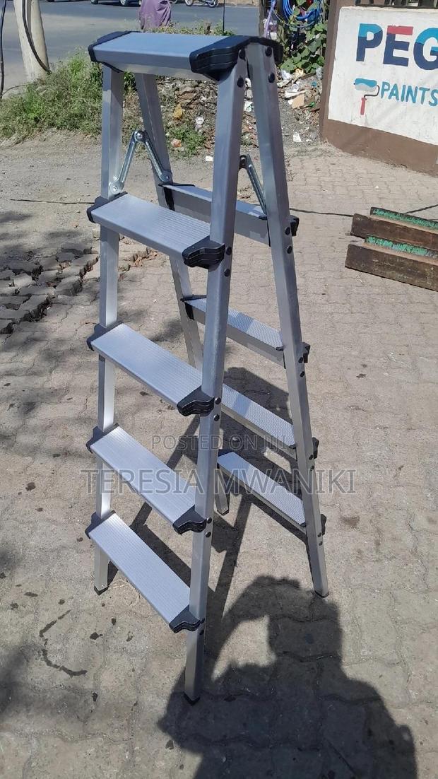 5 STEPS Aluminium Double Sided Ladder/Stool Folding - thumbnail 3