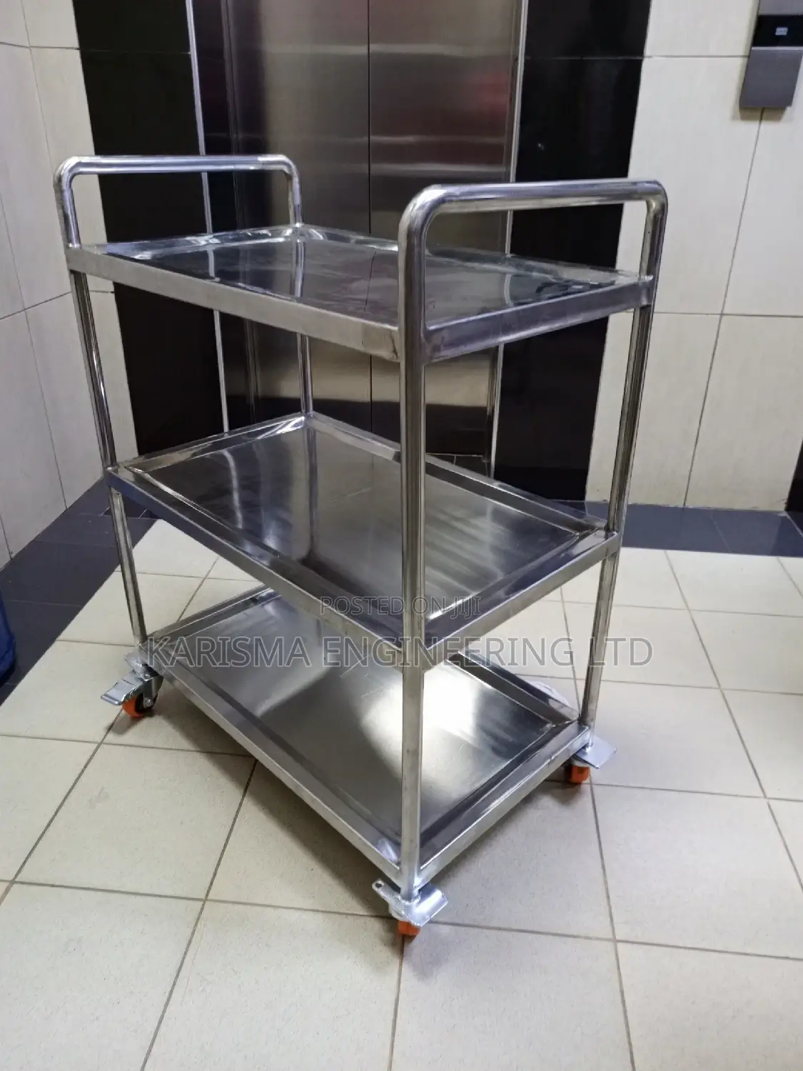 Stainless Steel 3 Tier Restaurant Trolley