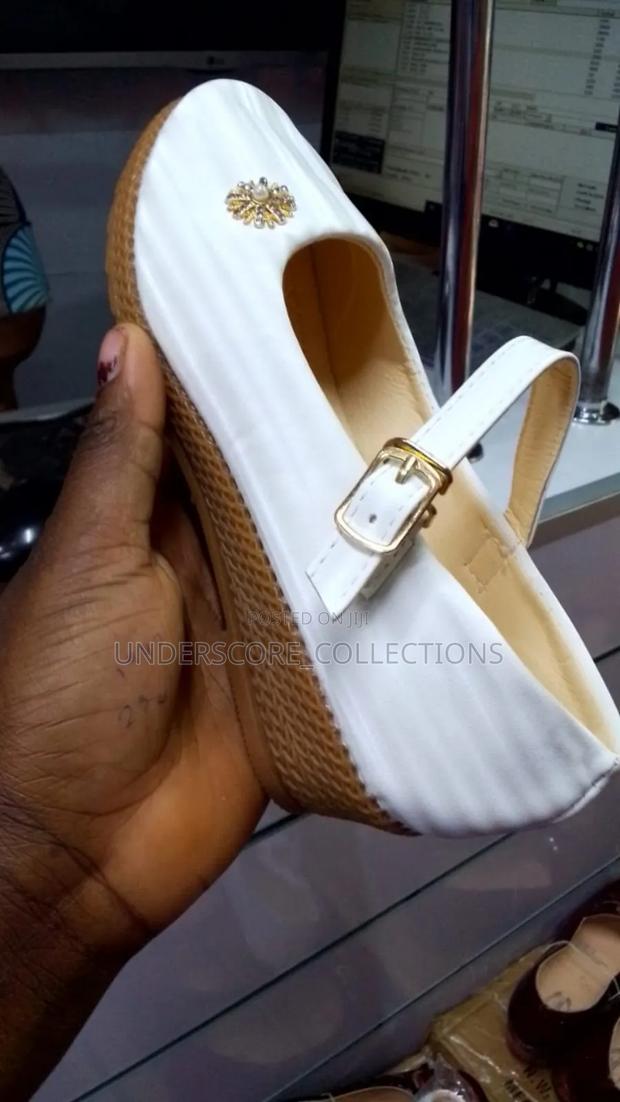 Girls White Wedge Shoes - main view