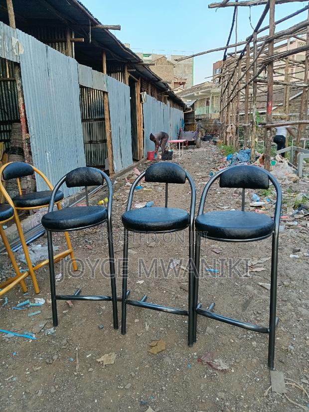 Powder Coated High Bar Chairs, Black - thumbnail 2