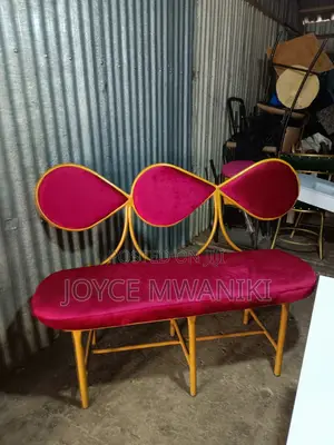 Salon Waiting Bench, Hot Red 