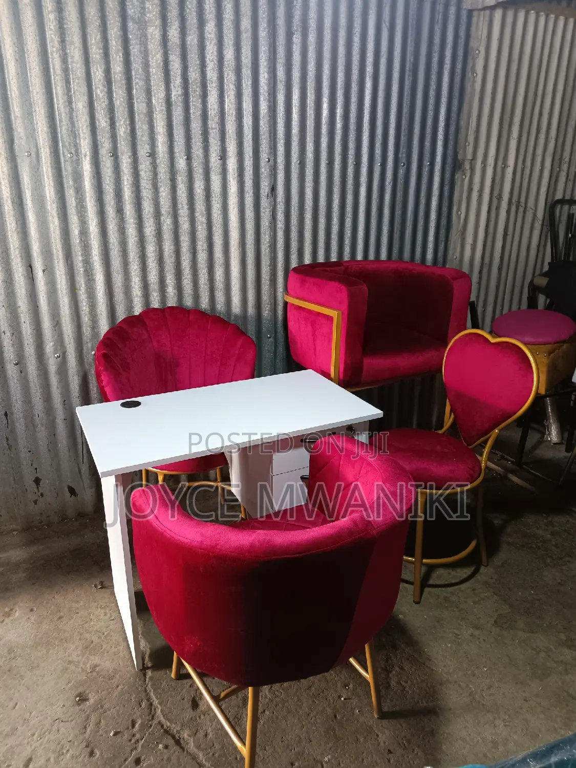 Manicure Set, Love Seat and Makeup Chair 