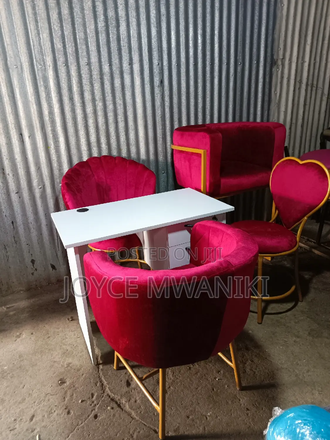 Manicure Set, Love Seat and Makeup Chair 