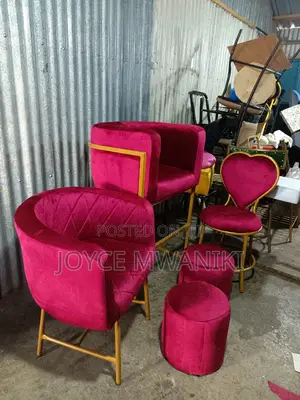 Styling Chair, 2 Puffs, Makeup Chair and Love Seat 