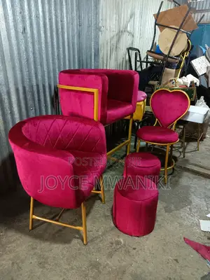 Styling Chair, 2 Puffs, Makeup Chair and Love Seat 