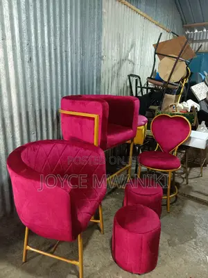 Styling Chair, 2 Puffs, Makeup Chair and Love Seat 