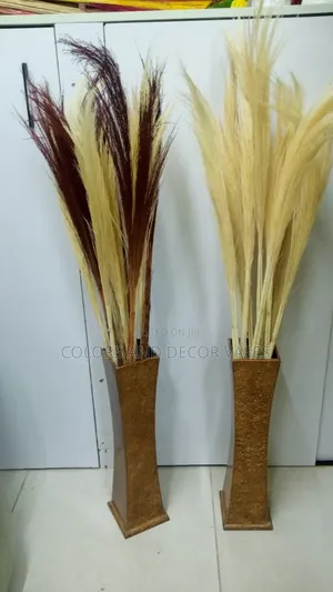 Wooden Vases With Pampas Grass Colors Available