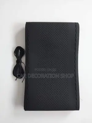 Black Stitching Steering Wheel Caps With Thread en Kneedle