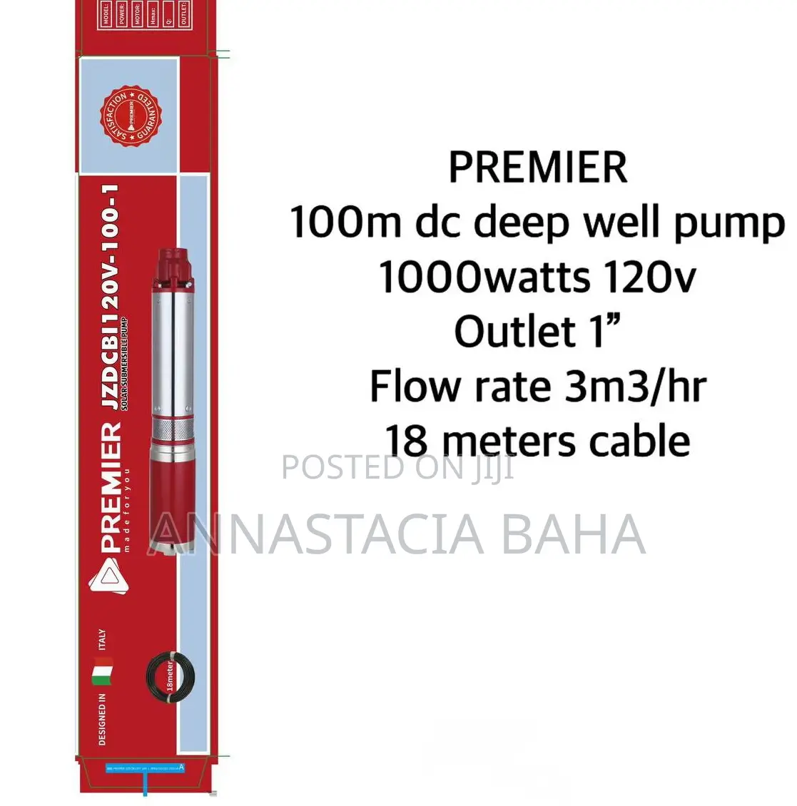 Premier 100M Deep Well Pump 1000W in Nairobi Central Plumbing & Water