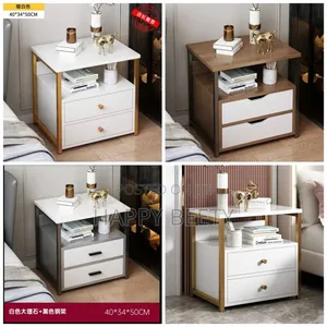 Nordic Luxury Double Drawer Bedside Cabinet