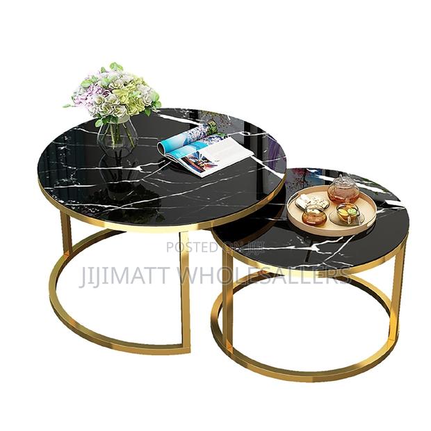 Coffee Table Imported Marble Nesting Coffee Table With MDF - main view