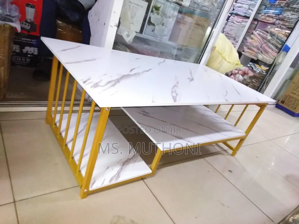 Marble Effect Wooden Coffee Table