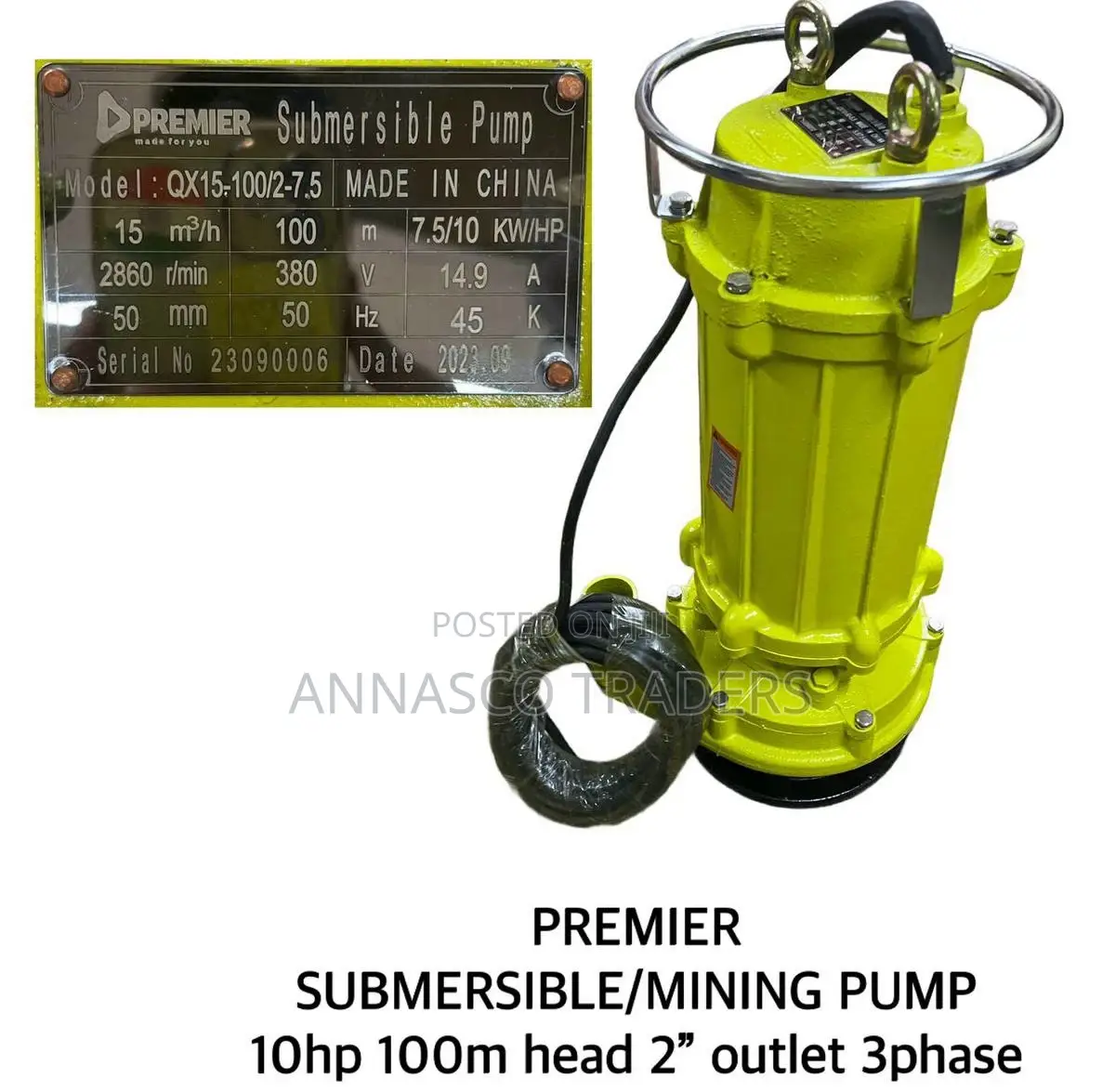 Premier Submersible 10hp 100M Head