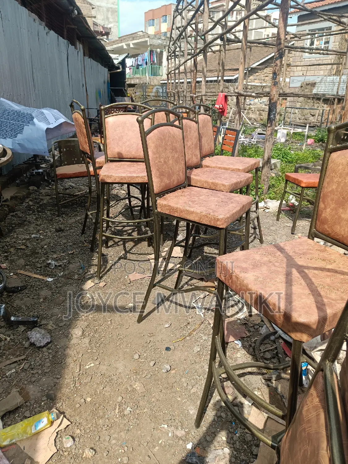 High Bar Chairs, Powder Coated 