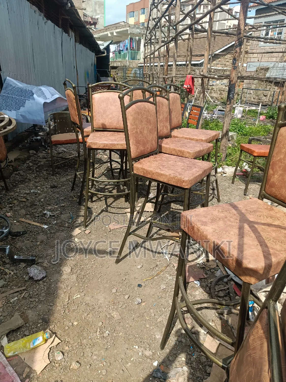 High Bar Chairs, Powder Coated 