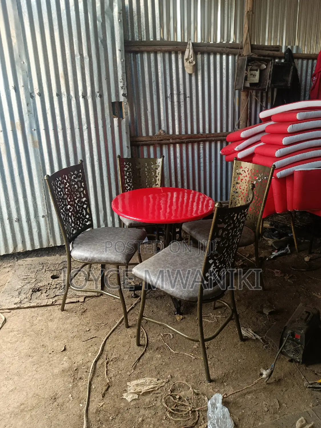 Powder Coated Restaurant Chairs Set.
