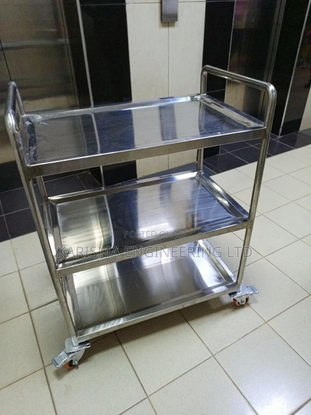 Modern Stainless Food Trolley - main view