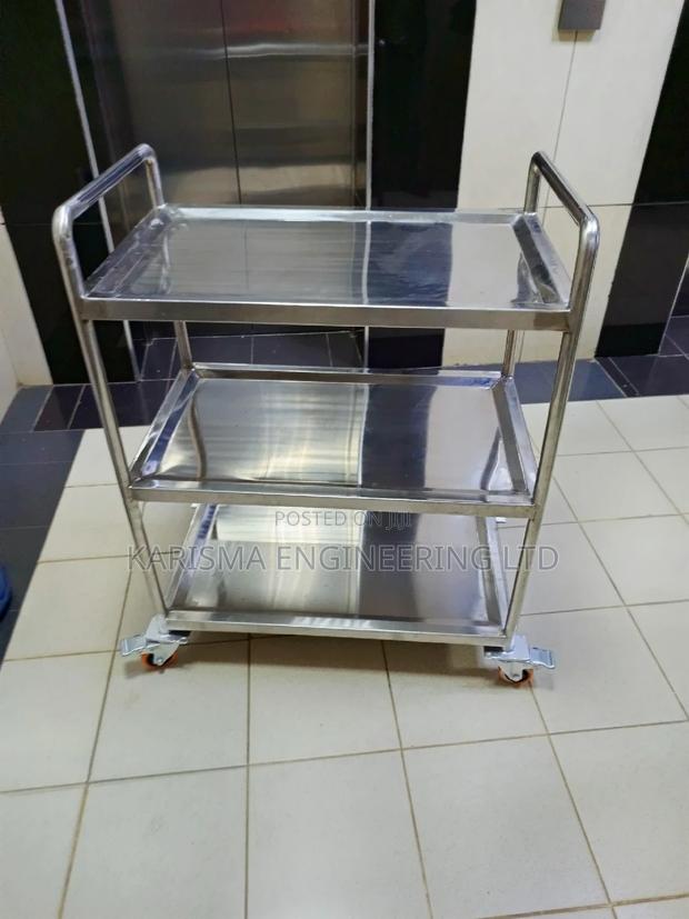 Stainless Steel Three Tier Food Trolley - main view