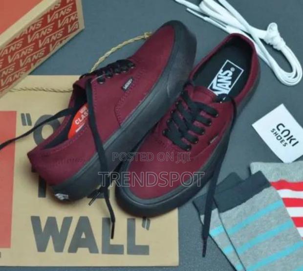 Maroon /Black Double Soled Authentic Vans Shoes/Unisex Vans - main view