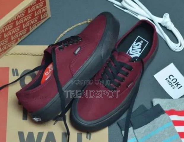 Maroon /Black Double Soled Authentic Vans Shoes/Unisex Vans - thumbnail 3