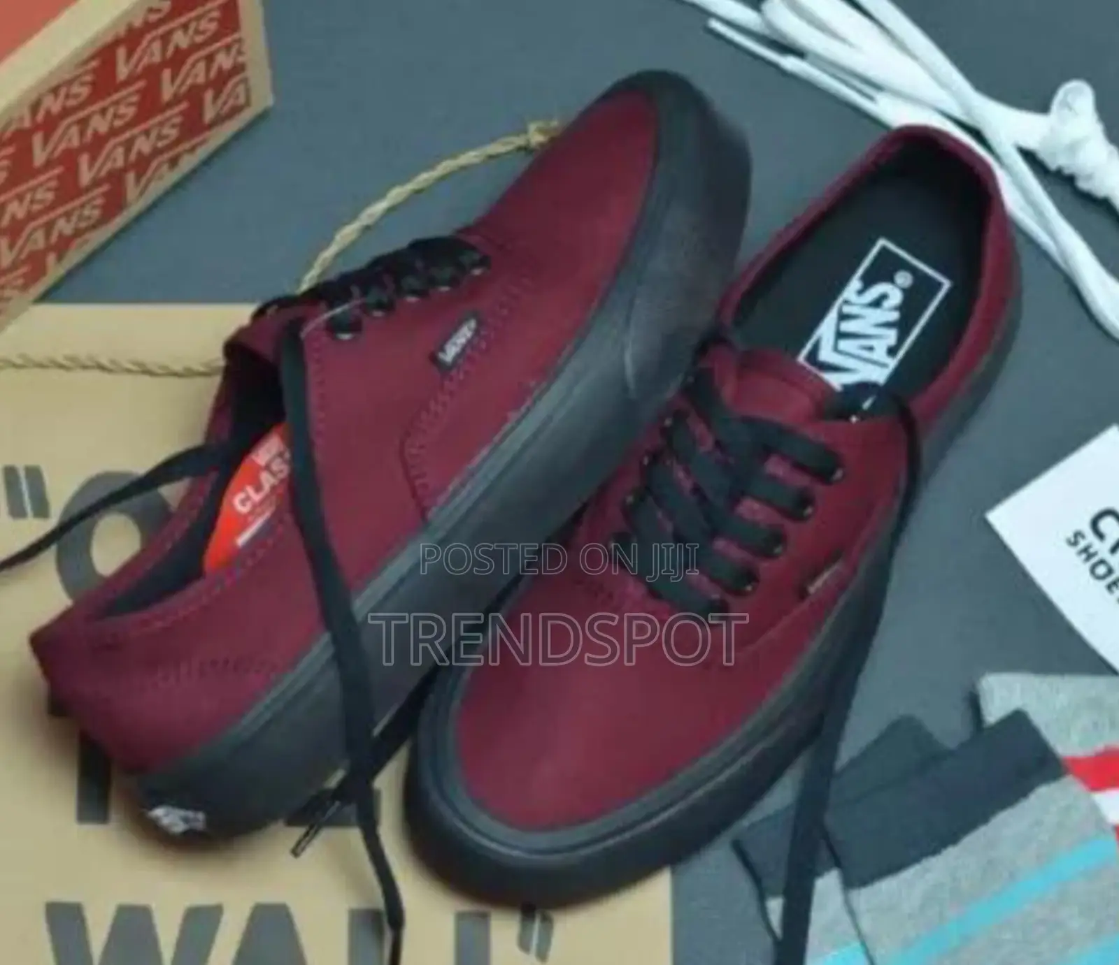 Maroon /Black Double Soled Authentic Vans Shoes/Unisex Vans