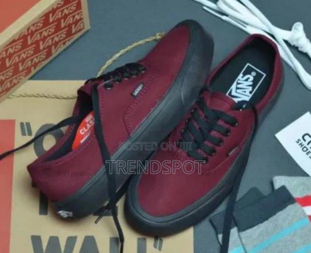 Maroon /Black Double Soled Authentic Vans Shoes/Unisex Vans - thumbnail 3