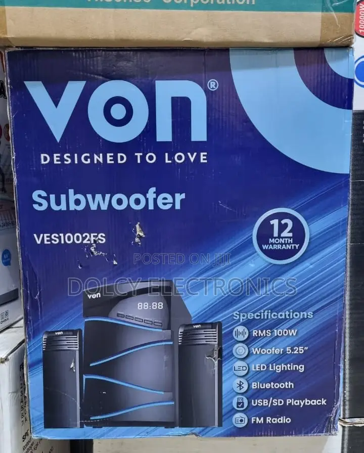 Von 2.1ch Ves1002fs 100W RMS Subwoofer