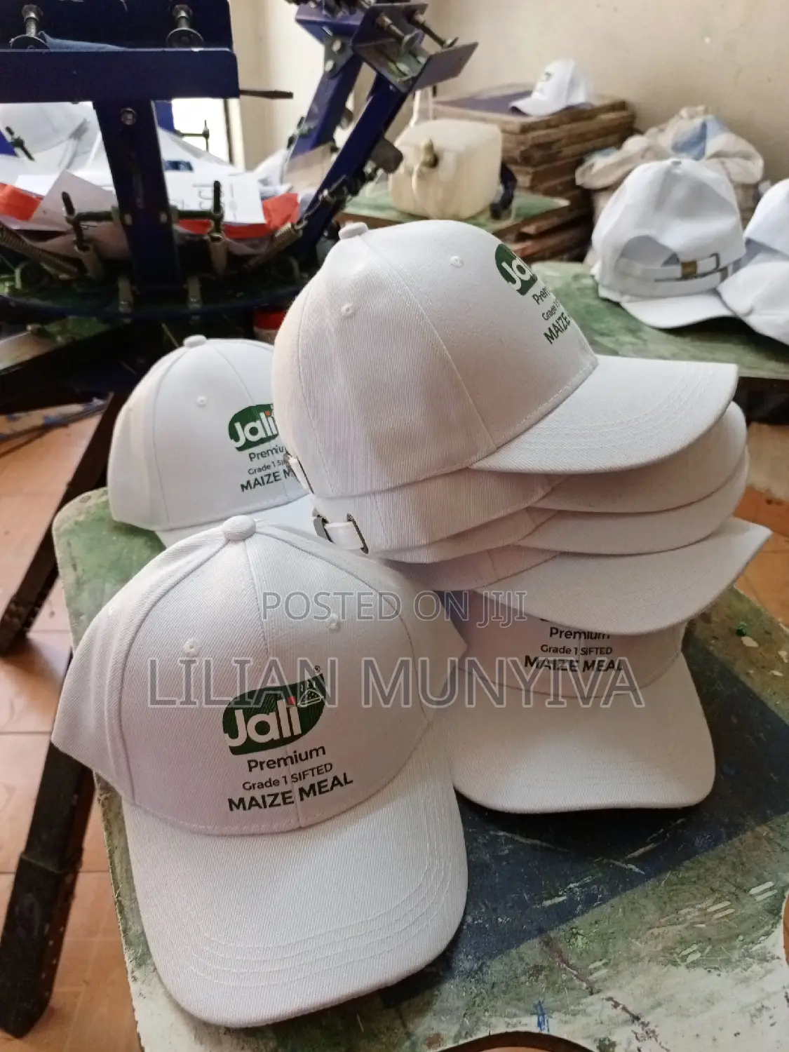 White Branded Caps