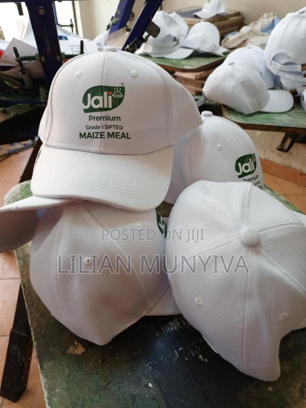 White Branded Caps - thumbnail 4