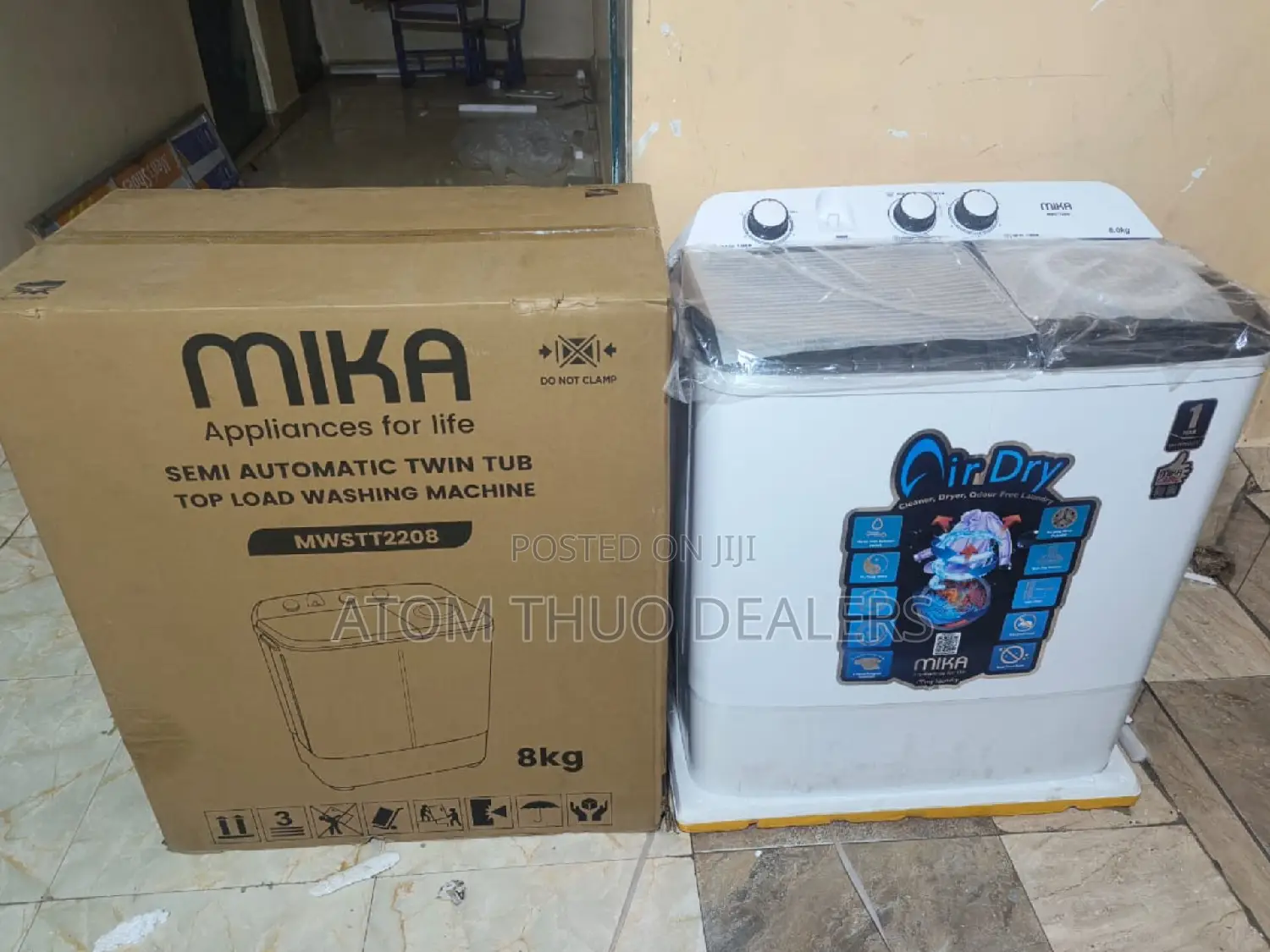 8kg Mika Semi Automatic Twin Tub Top Load Washing Machine