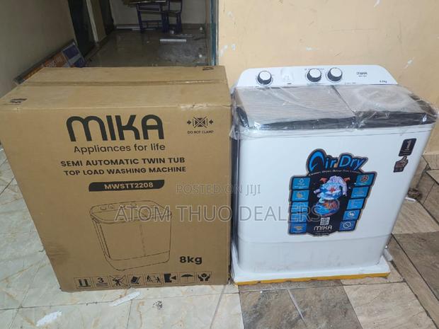 8kg Mika Semi Automatic Twin Tub Top Load Washing Machine. - main view