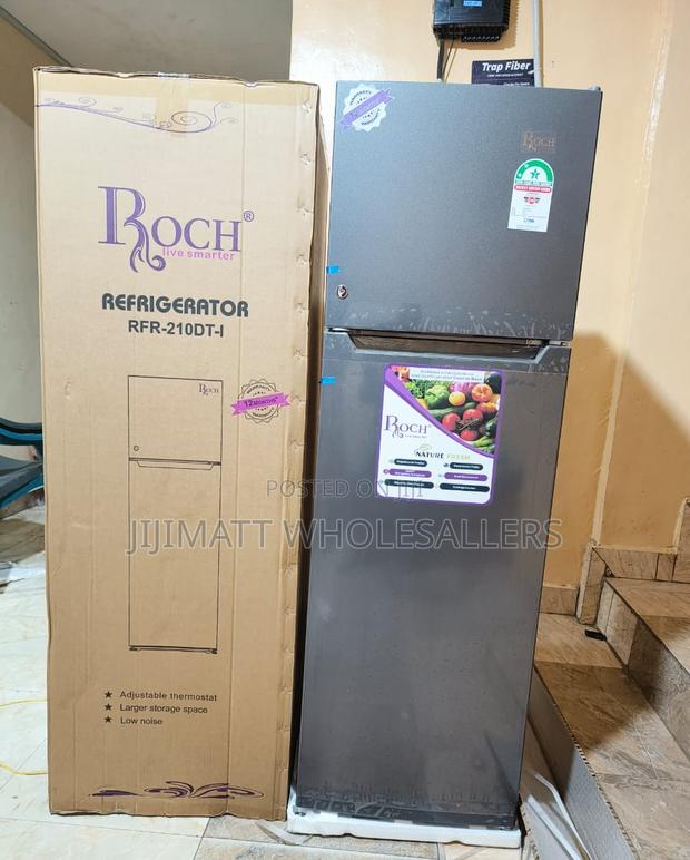 Roch RFR-210-DT-I Double Door Refrigerator, 170L -Silver .