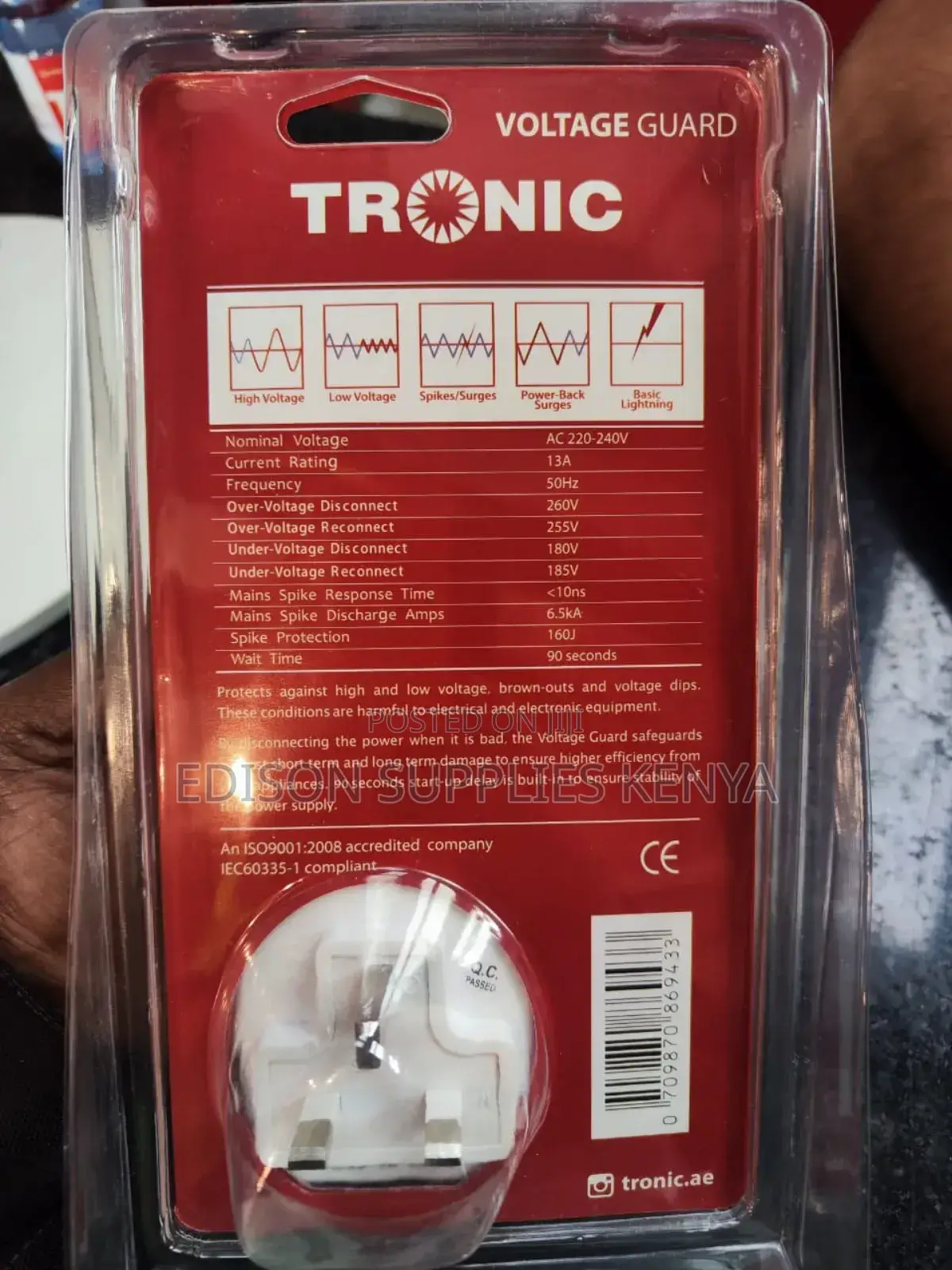 Tronic Voltage Guard 13amp Fridge Guard TV Guard Surge Guard