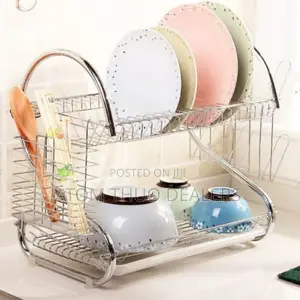 Rashnik 2 Tier Stainless Steel Dish Drainer Drying Rack,