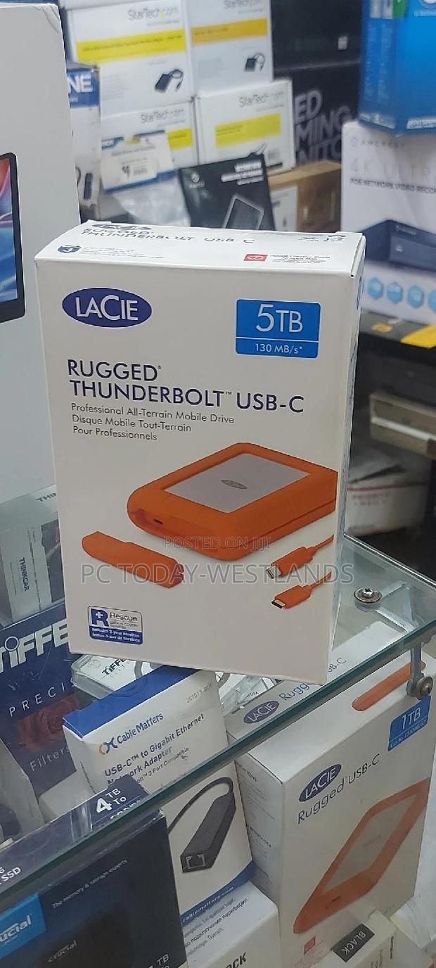 5TB Lacie Rugged Thunderbolt USB-C Portable Hard Drive - thumbnail 3