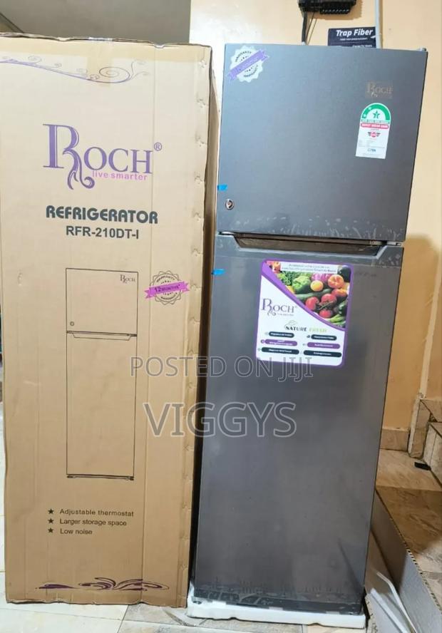 Roch Double Door Refrigerator, 170L - Silver