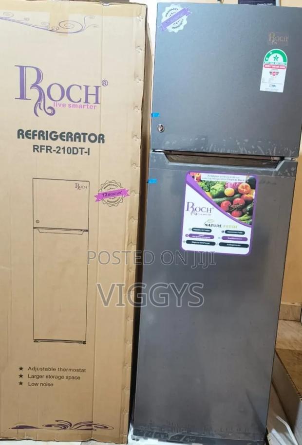 Classic Roch Double Door Refrigerator, 170L - Silver - main view