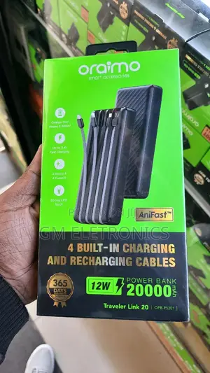 Oraimo Traveler Link 20 20000mah Powerbank [Built-in Cables]