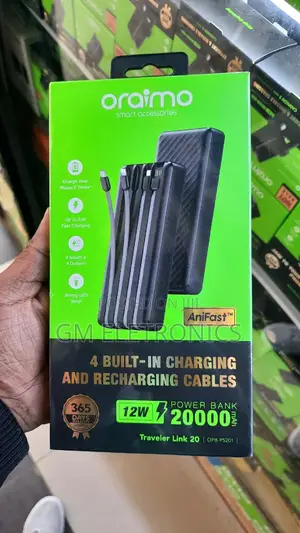 Oraimo Traveler Link 20 20000mah Powerbank [Built-in Cables]