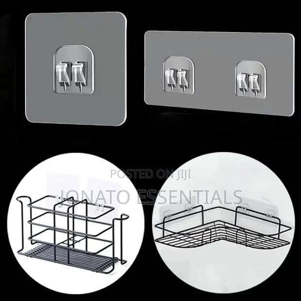 2pcs Adhesive Wall Hooks, Shelf Stickers