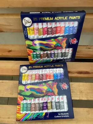 24pcs Professional Acrylic Paints With Paint Brushes