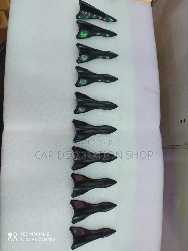 10pc Gloss Black Mini Roof Shark Fins Antennae