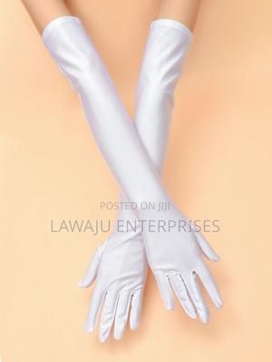 White Satin Opera Gloves - thumbnail 2