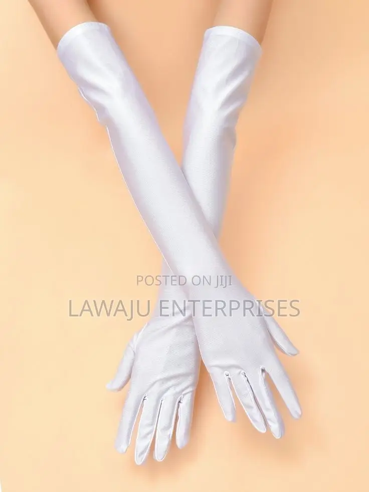 White Satin Opera Gloves