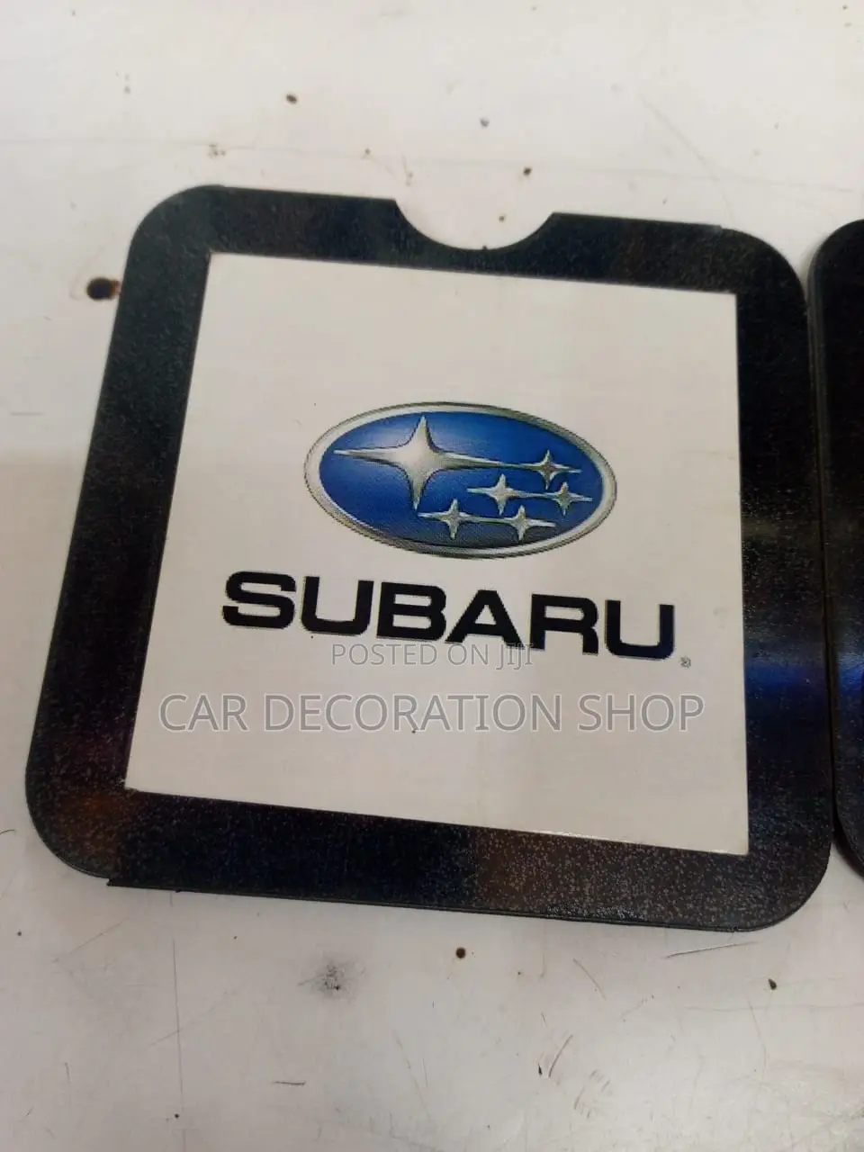 Black Plastic Subaru Insurance Sticker Mount